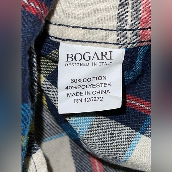 Bogari Men's Flannel Shirt in Multicolored Plaid Size Large - Picture 7 of 8